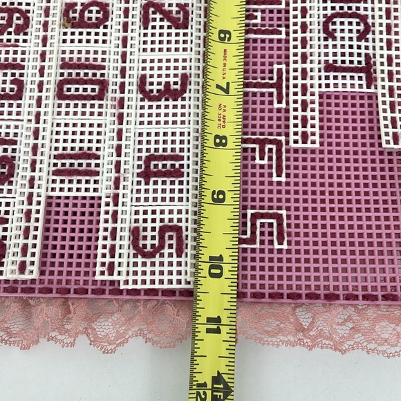 Vintage Stitched Calendar Mauve Handmade Lace - Picture 4 of 5